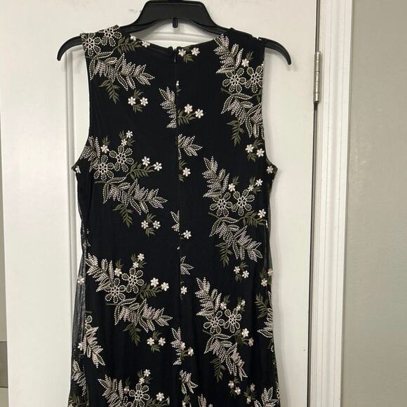 Alfani Black Mesh Floral Embroidered Asymmetrical Fairygoth Sleeveless Dress 6 - Picture 10 of 15